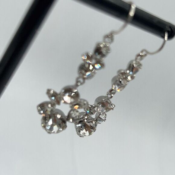 Baubles Silver & Clear Austrian Crystal Chandelier Earrings - Picture 7 of 8